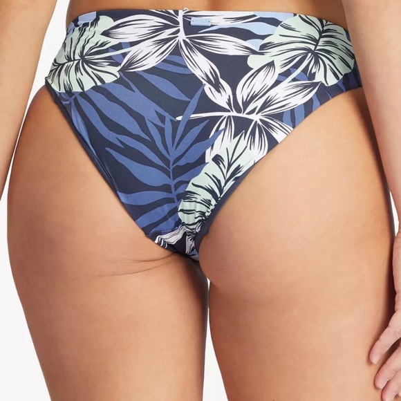 Roxy Beach Classics Hipster Bikini Bottoms Swimsuit Blue Floral L - Picture 3 of 5